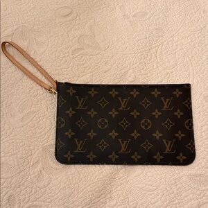 USED ONCE LIKE BRAND NEW Louis Vuitton Brown Monogram NEVERFULL MM POUCH